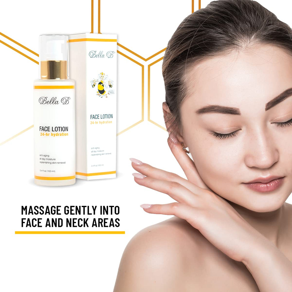 Pump dispense of Bella B Face Lotion for easy, mess-free application