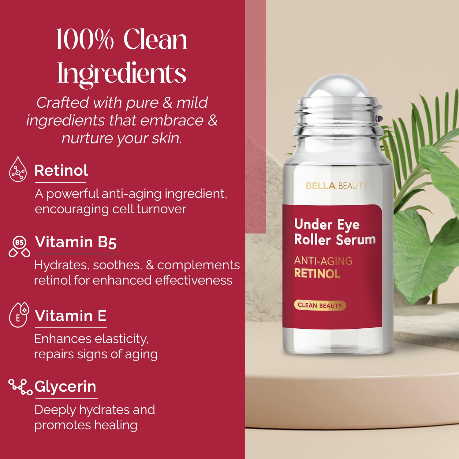 Bella Beauty dermatologist-tested label signals trusted protection for delicate eye area