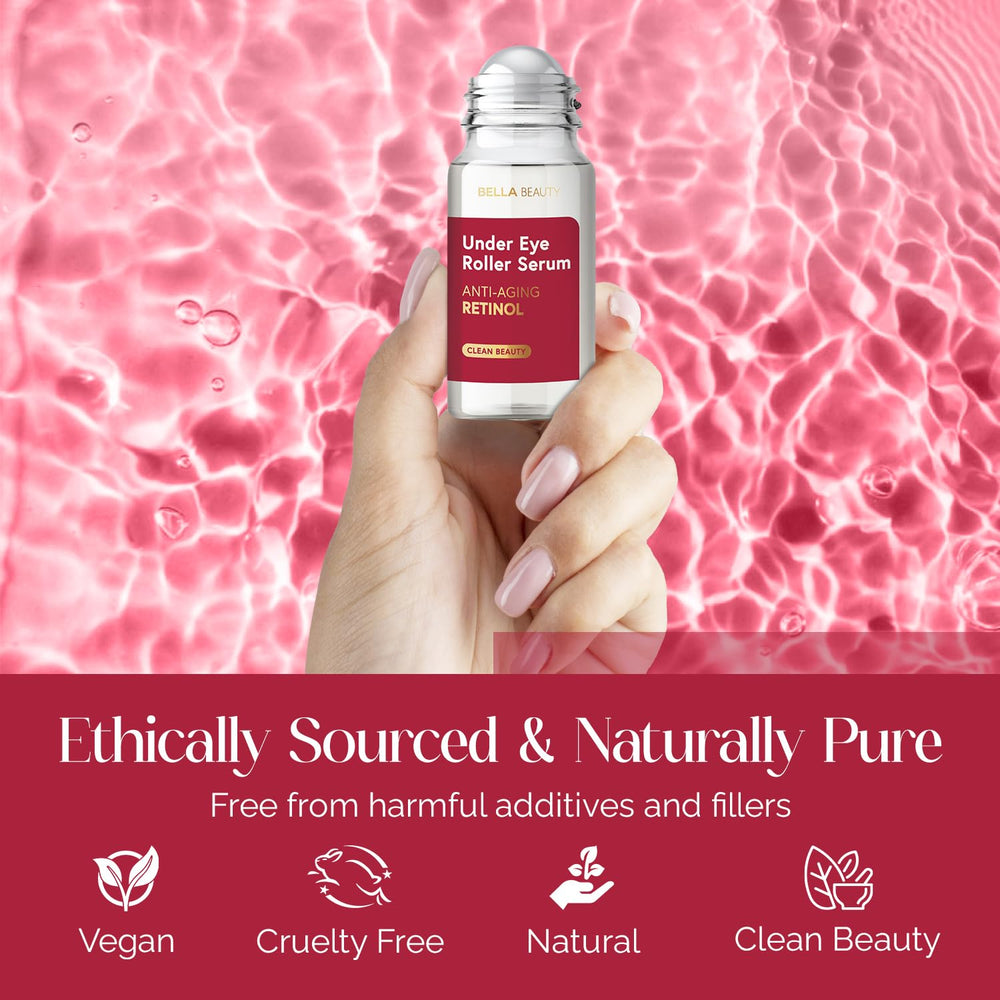 Bella Beauty vitamin E and macadamia oil provide moisture for dry under-eye skin