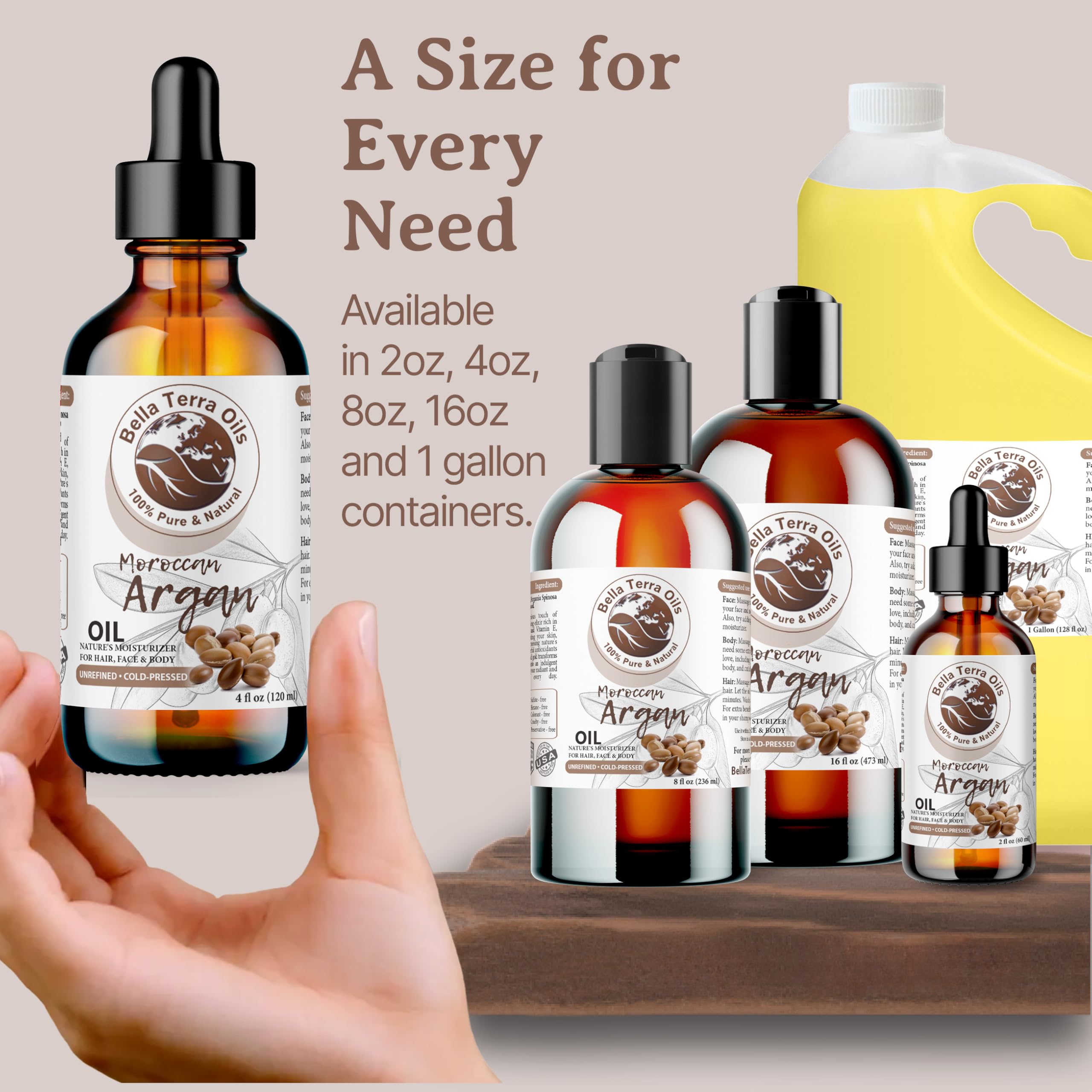 Bella Terra Oils Argan Oil cruelty-free and ethically sourced.