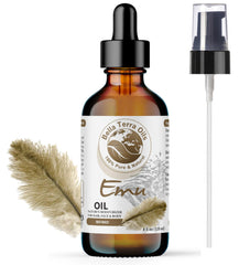 Bella Terra Oils Emu Oil 4oz bottle pours for smooth skin hydration.