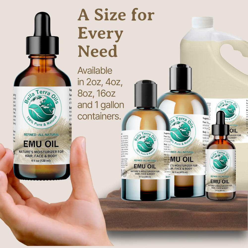 Post-shower use of Bella Terra Emu Oil for massage-ready moisture