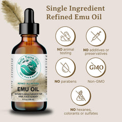 Emu Oil used for hair care by Bella Terra Oils adds shine and moisture to strands