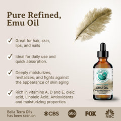 Pouring Bella Terra Emu Oil demonstrates smooth daily application for hydration