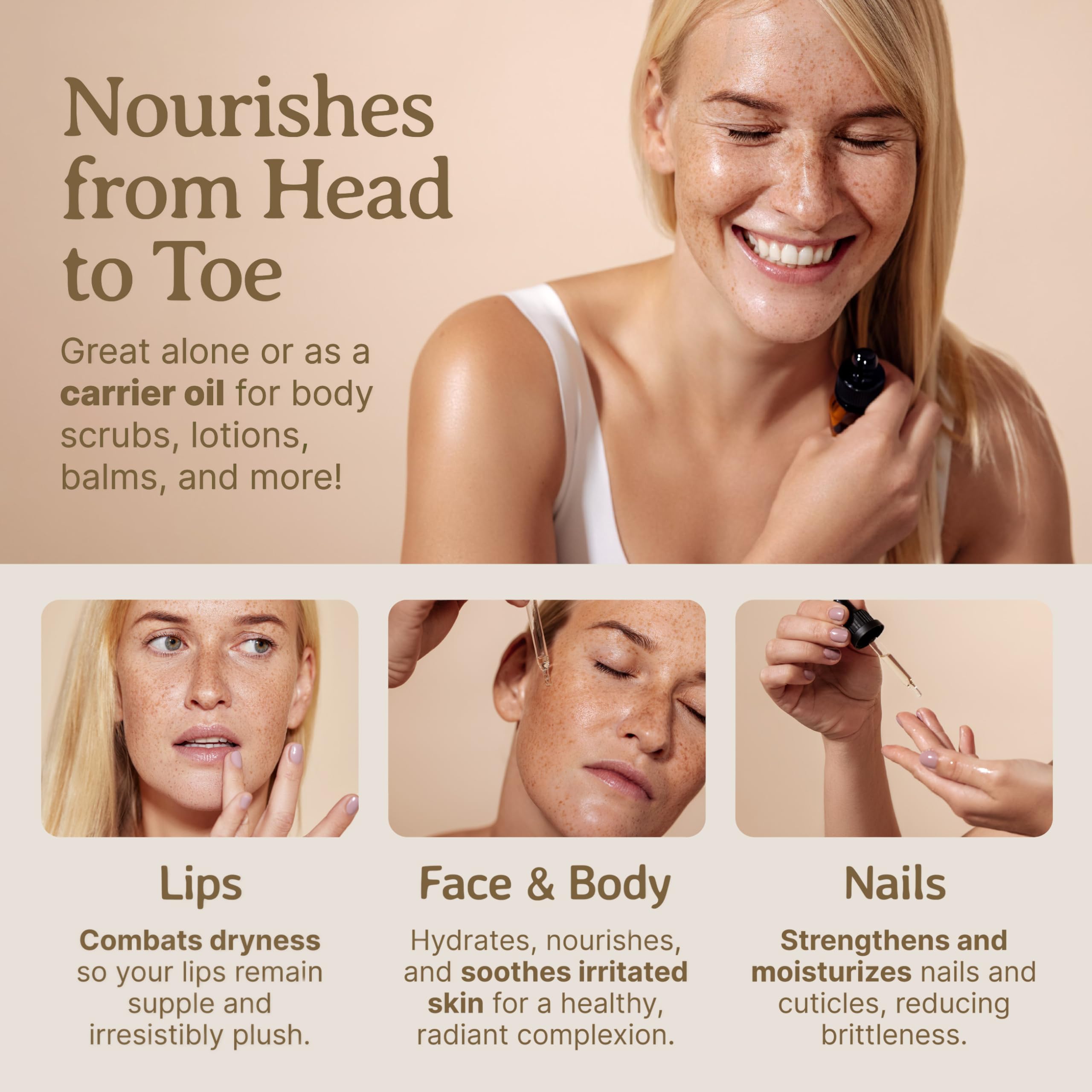 Emu Oil applied on skin by Bella Terra Oils for hydration and healthy glow
