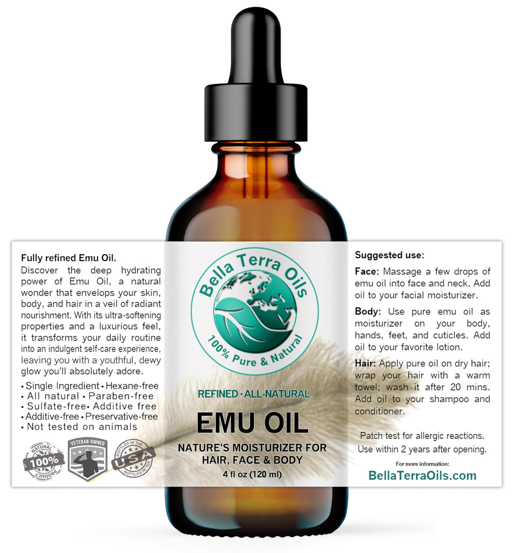 Close-up of Emu Oil texture from Bella Terra Oils highlighting light, fast-absorbing feel