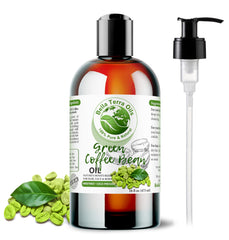 Bella Terra Oils green coffee bean oil 16oz bottle close-up for daily skin nourishment