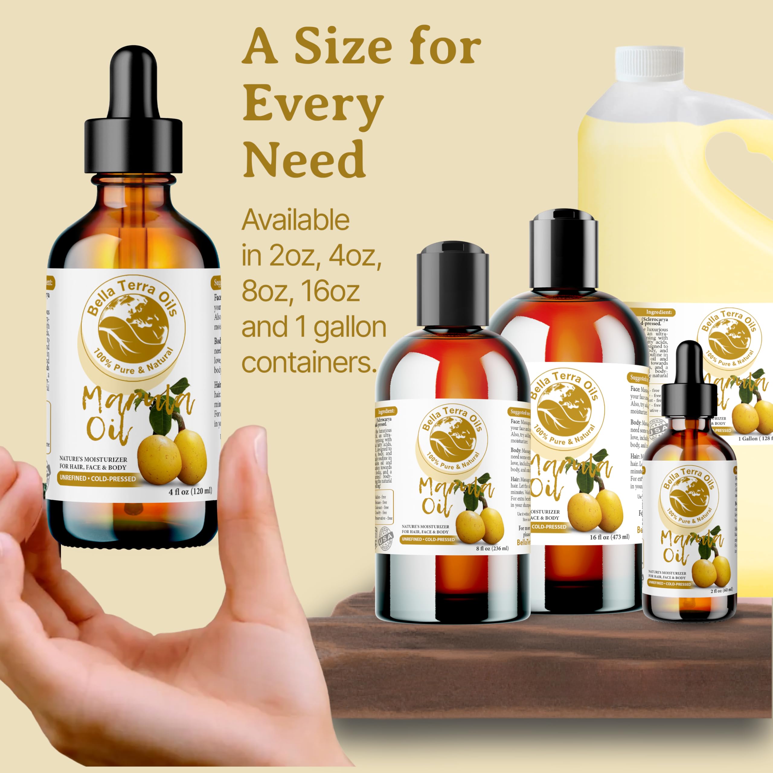 Antioxidant-rich marula oil emphasizes natural radiance