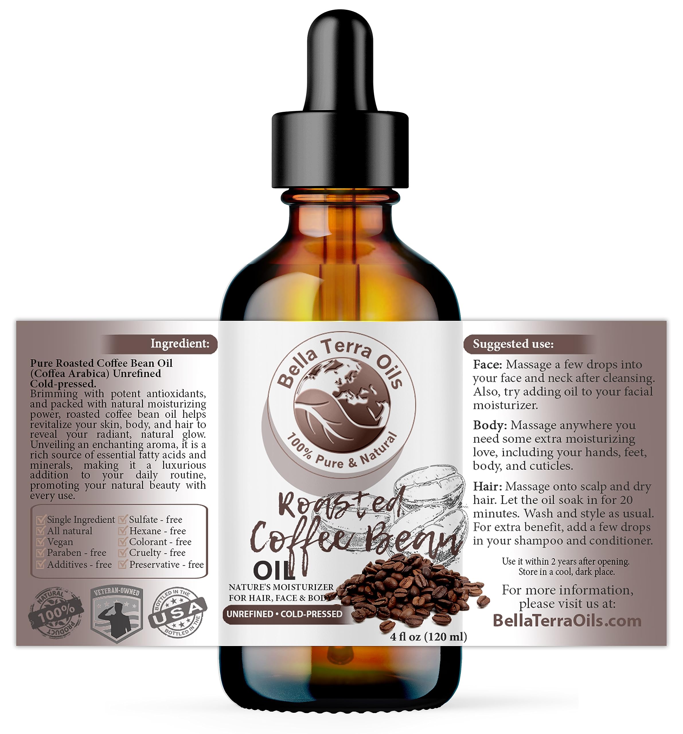 Closeup of Bella Terra Oils pour showing deep amber hue ideal for premium infusions