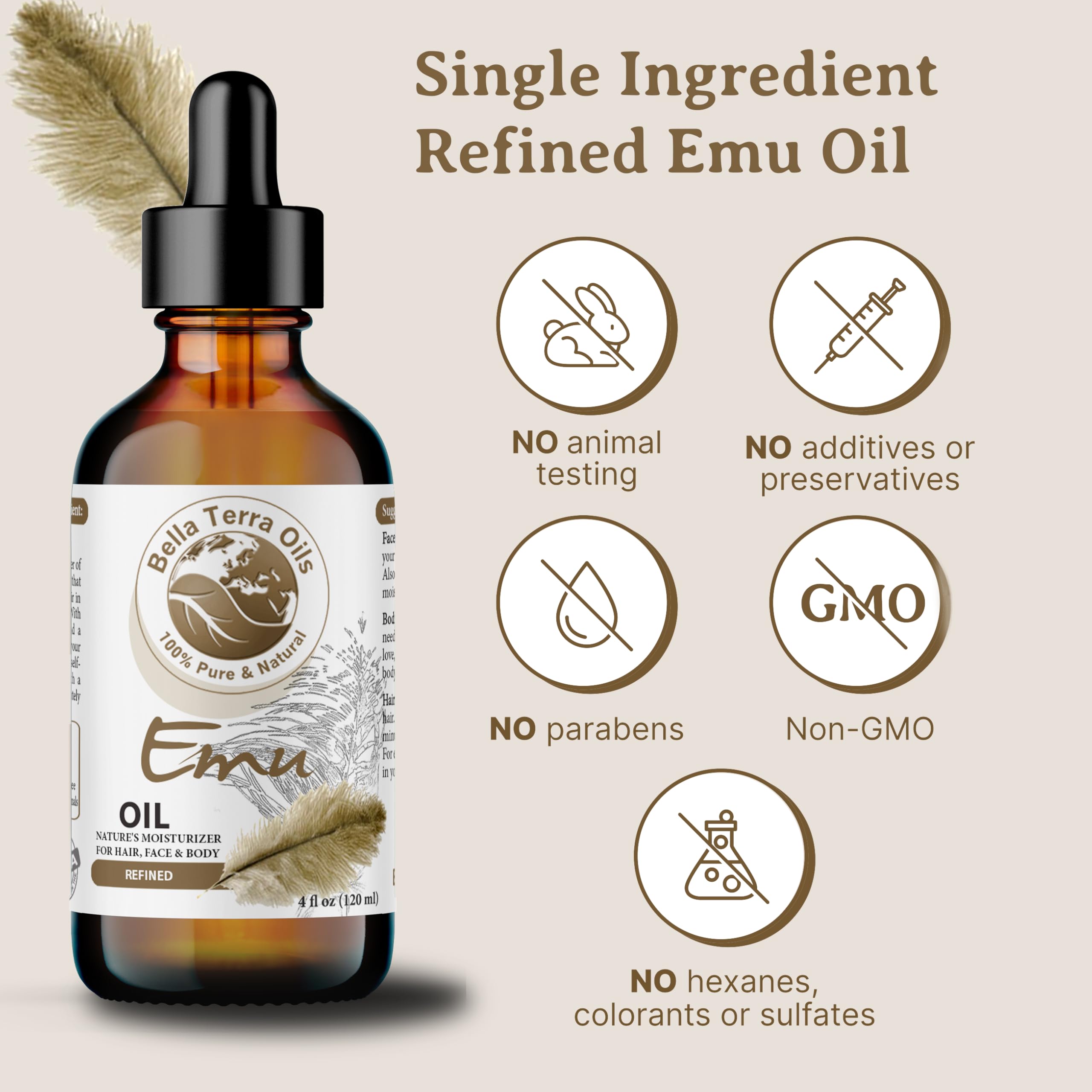 Bella Terra Oils Emu Oil being massaged into skin during routine care.