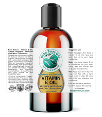 Bella Terra Oils Vitamin E Oil pour action enables controlled application.