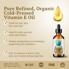 Bella Terra Oils Vitamin E Oil on skin shows quick absorption.