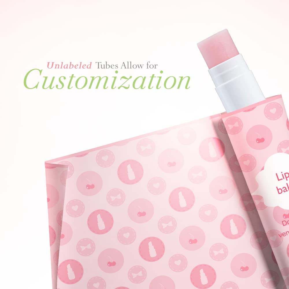 Belladonna lip balm bulk label area shown for wedding favors