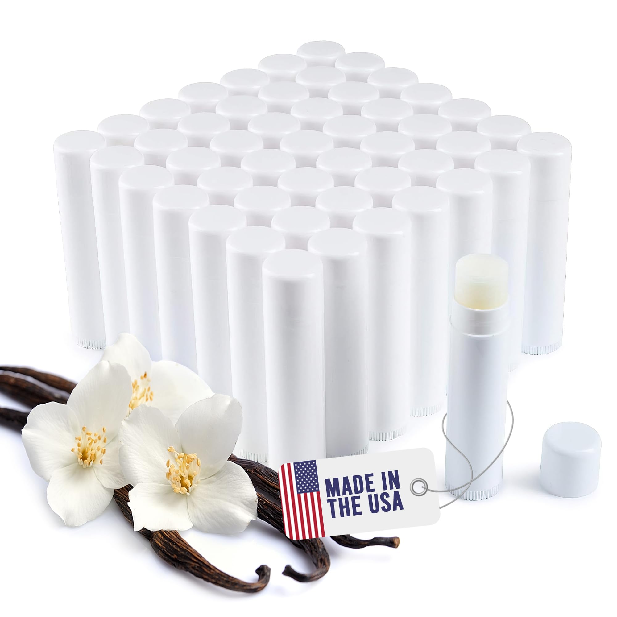 Belladonna lip balm bulk vanilla tubes ready for custom labeling at events