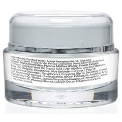 Bella Gold Revitalizing Moisturizer cream swirl on hand demonstrates smooth absorption.