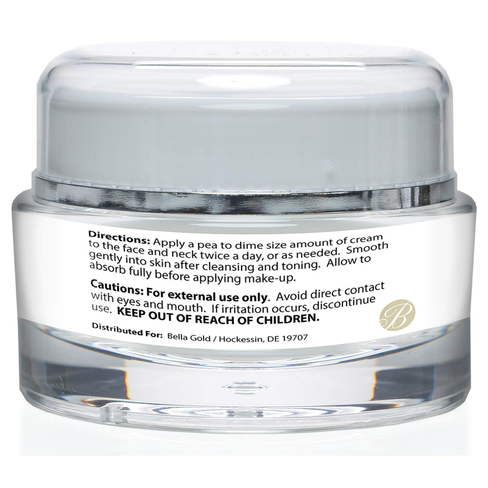 Bella Gold Revitalizing Moisturizer pump application for easy daily use.