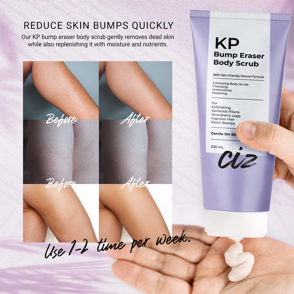 BellamiLuxx KP Bump Eraser bottle pour illustrating easy pre-shave exfoliation