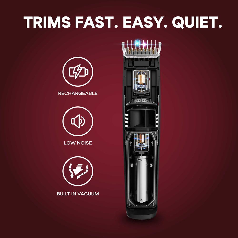 Two comb attachments included for different trimming lengths with Vacutrim.