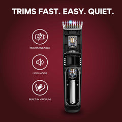 Two comb attachments included for different trimming lengths with Vacutrim.