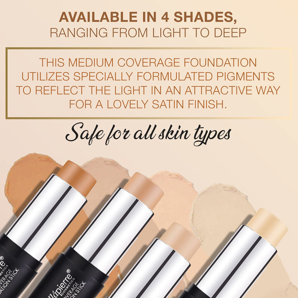 Bellapierre Foundation Stick close-up shows satin matte finish and subtle pore-blurring effect.