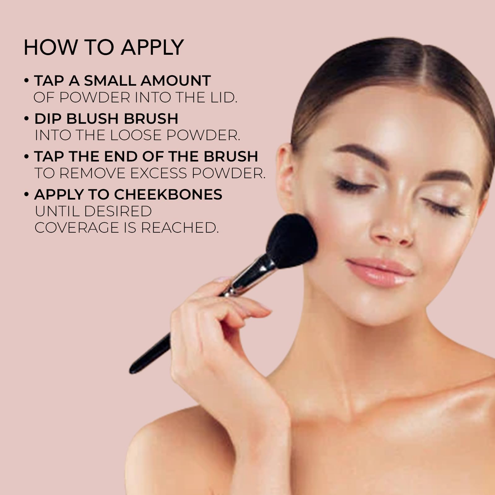 Bellapierre Desert Rose swatch highlighting cheekbone definition.