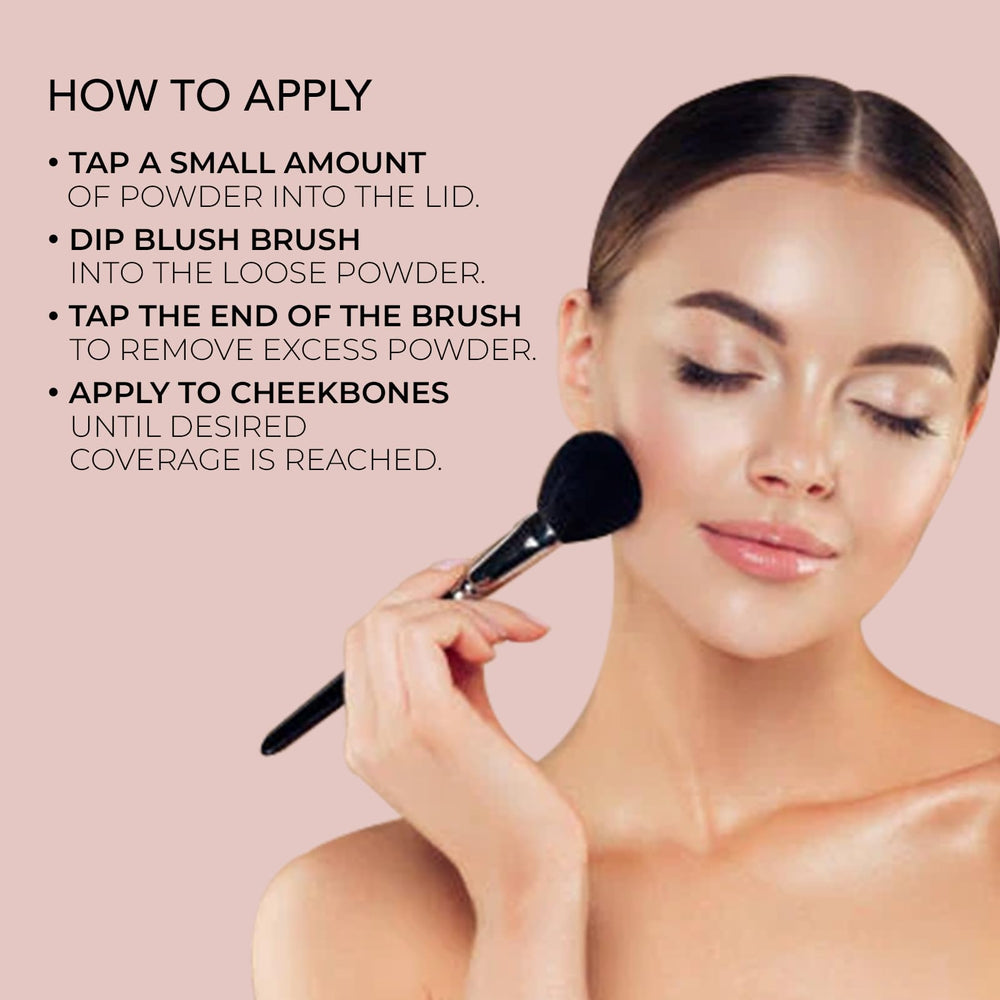 Bellapierre Desert Rose swatch highlighting cheekbone definition.