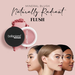 Bellapierre Mineral Blush loose powder blends smoothly for natural color.