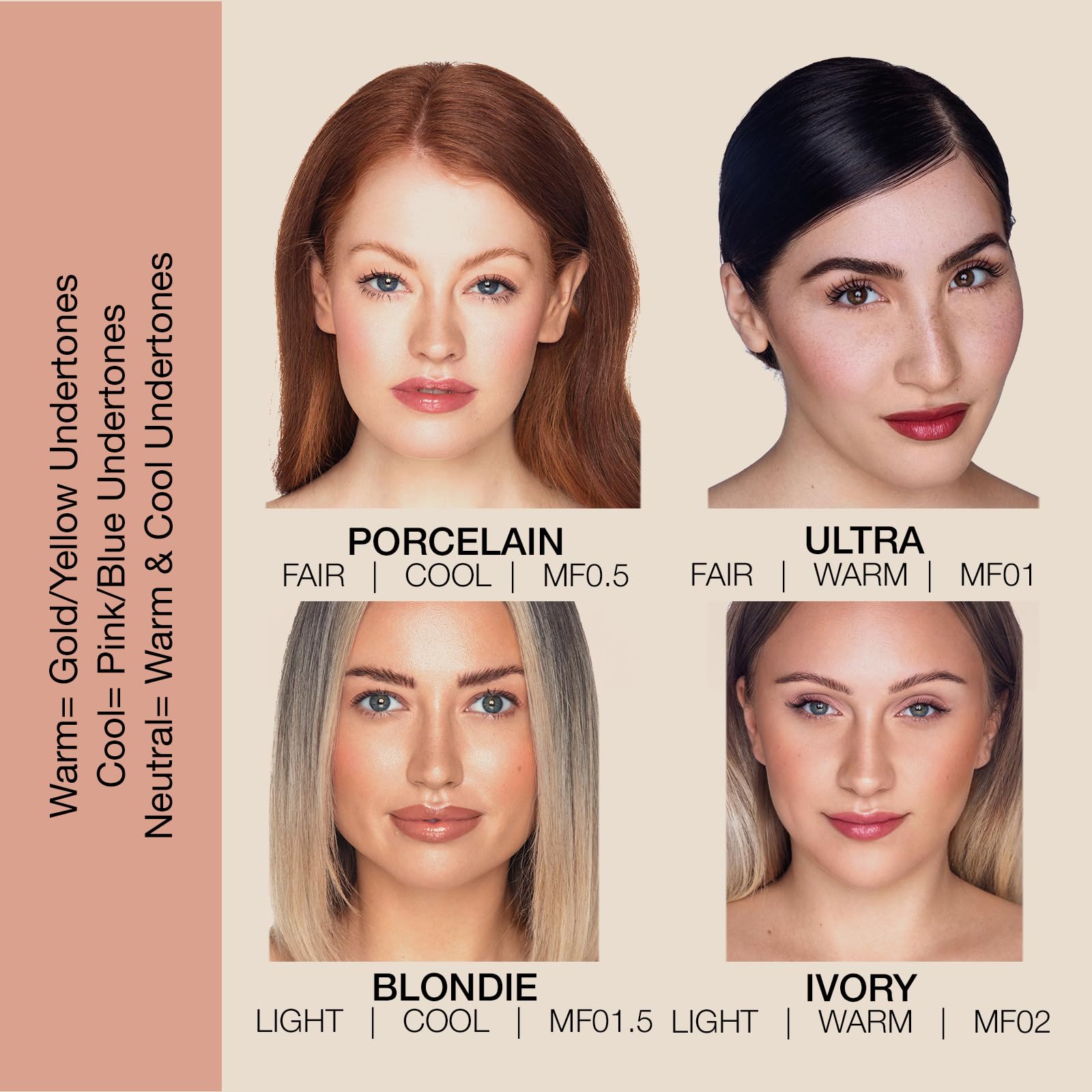 Bellapierre shade range box highlights 16 inclusive options.