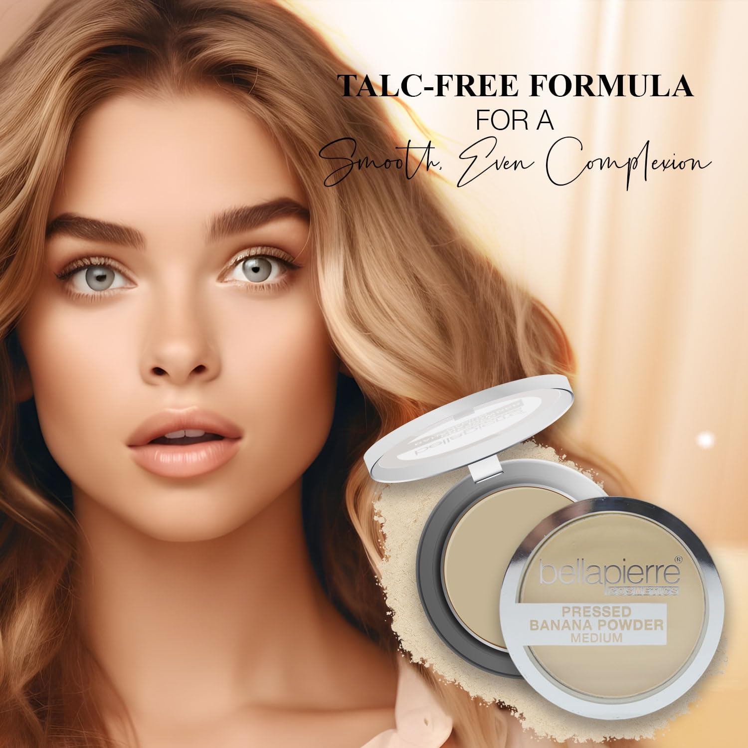 Bellapierre under-eye brightening baking powder demonstrates crease-free coverage during makeup routine.