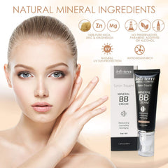 Bellaterra Cosmetics BB Cream Fair 101 swatches demonstrating buildable color for a natural look