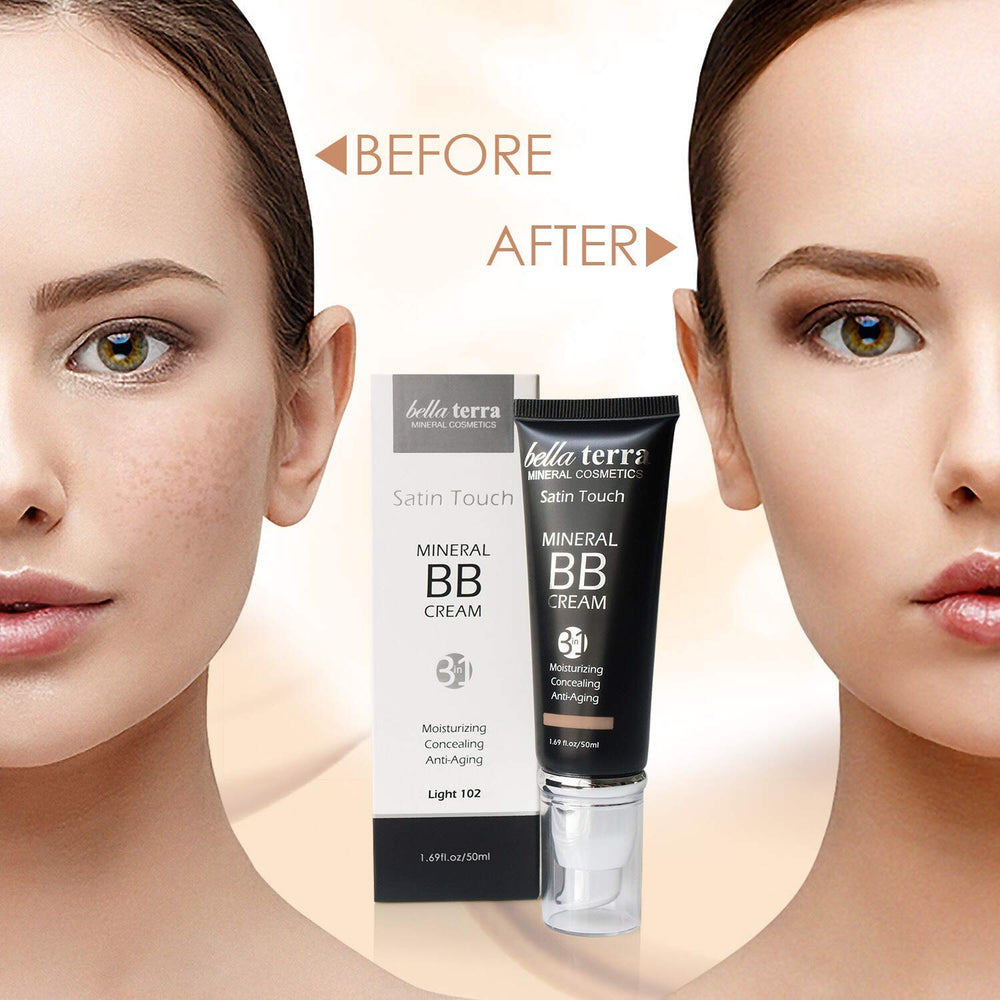 Bellaterra BB Cream Light 102 swatch on wrist shows natural, even tone.