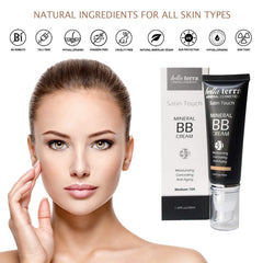 Bellaterra Cosmetics BB Cream bottle with pump highlights easy, even application.