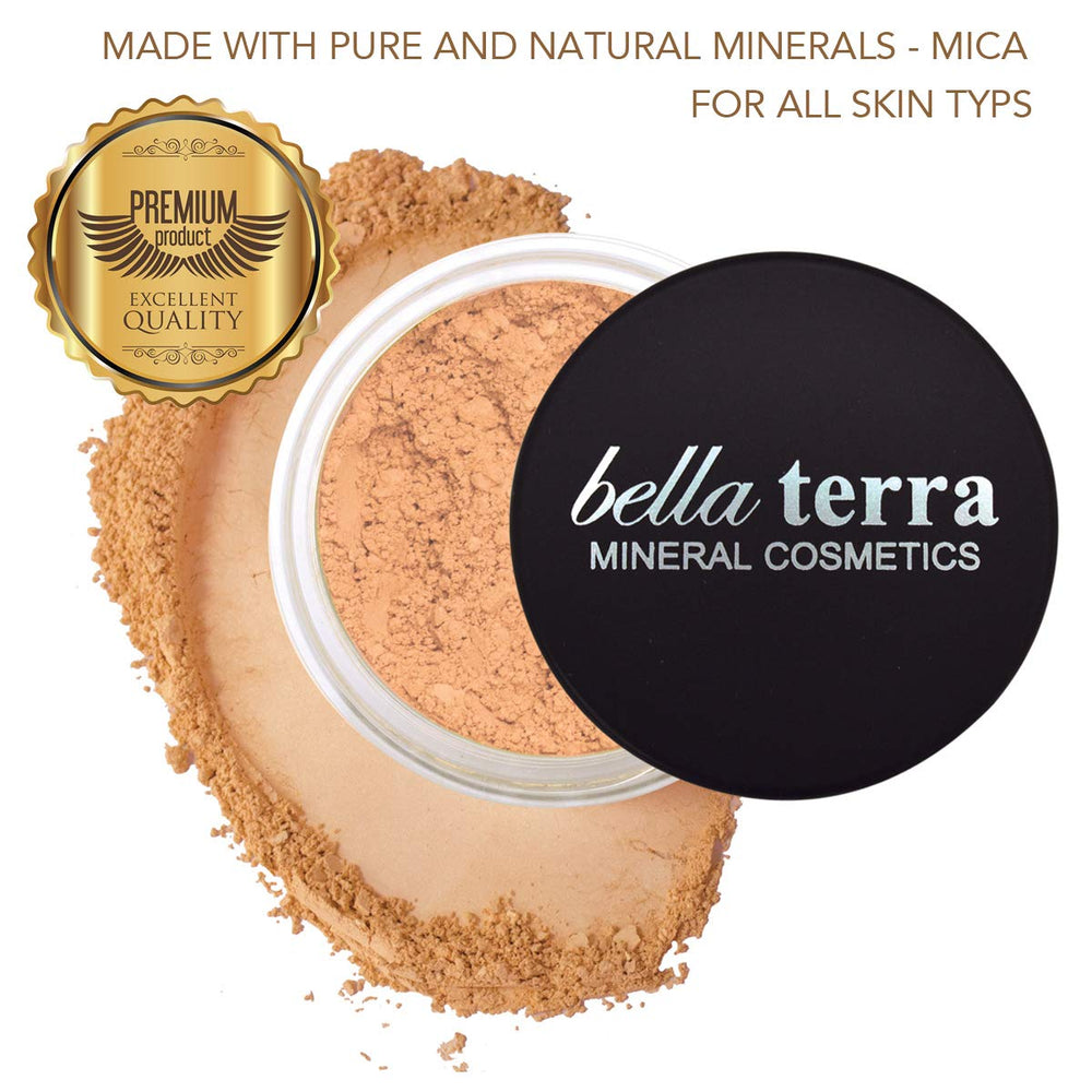 Bellaterra Cosmetics Bella Terra foundation brush application demonstrates easy blending
