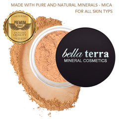 Bellaterra Cosmetics Bella Terra foundation brush application demonstrates easy blending