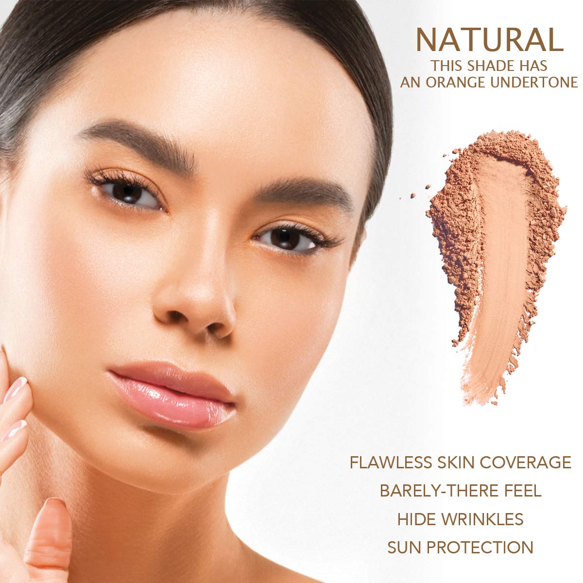 Bellaterra Cosmetics Bella Terra face close-up shows natural matte finish