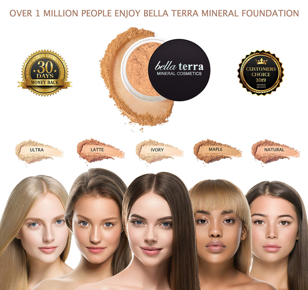Bellaterra Mineral Foundation Latte swatches reveal a warm medium shade suitable for balanced skin.