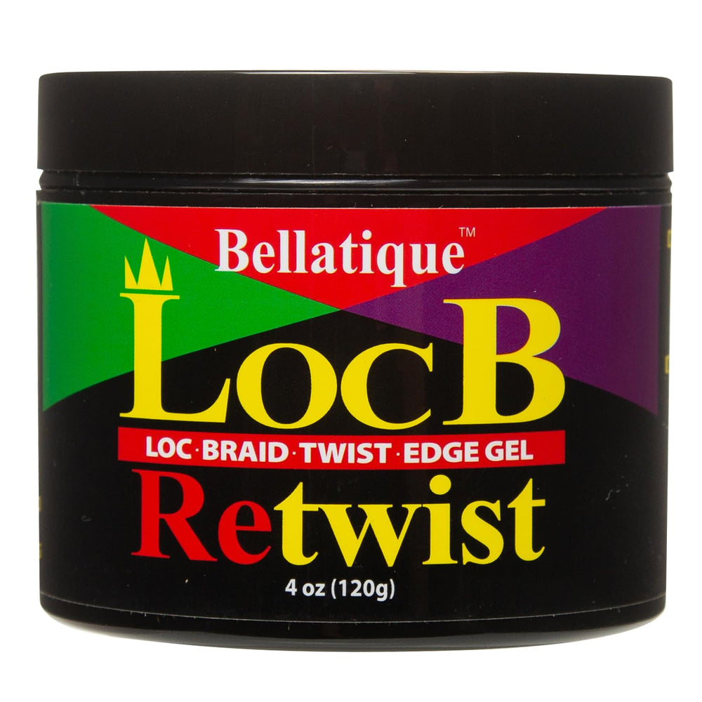 Bellatique Loc B Retwist Gel bottle shown for easy styling and long-lasting hold