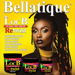 Close-up texture of Bellatique Loc B Retwist Gel showing smooth application