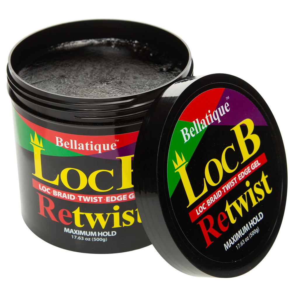 Bellatique Loc B Retwist Gel highlights hair shine and hydrated look.