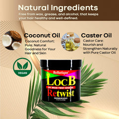 Bellatique Loc B Retwist Gel hands-apply demonstration for smooth twists.
