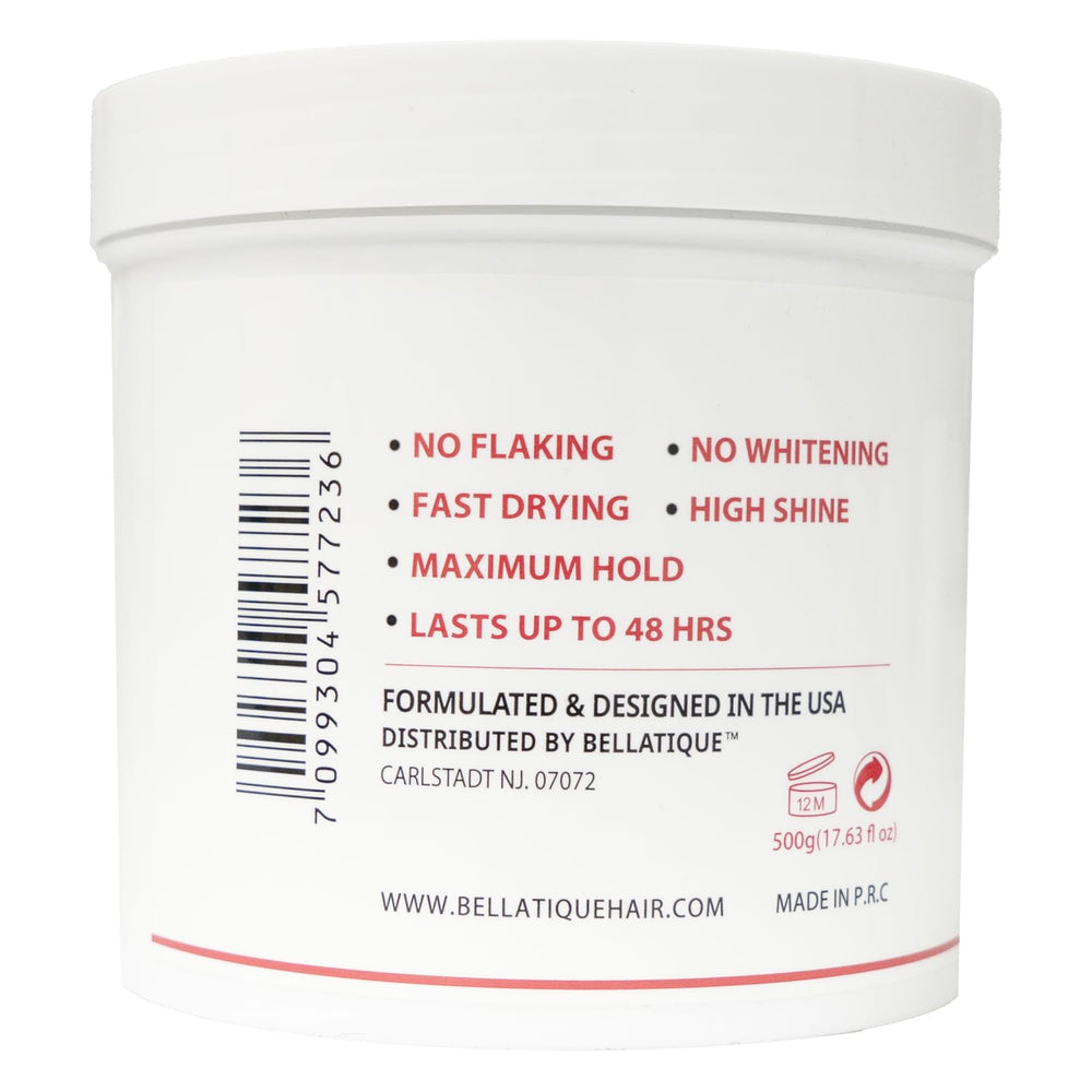 Hold demo with Bellatique gel lasting up to 48 hours.