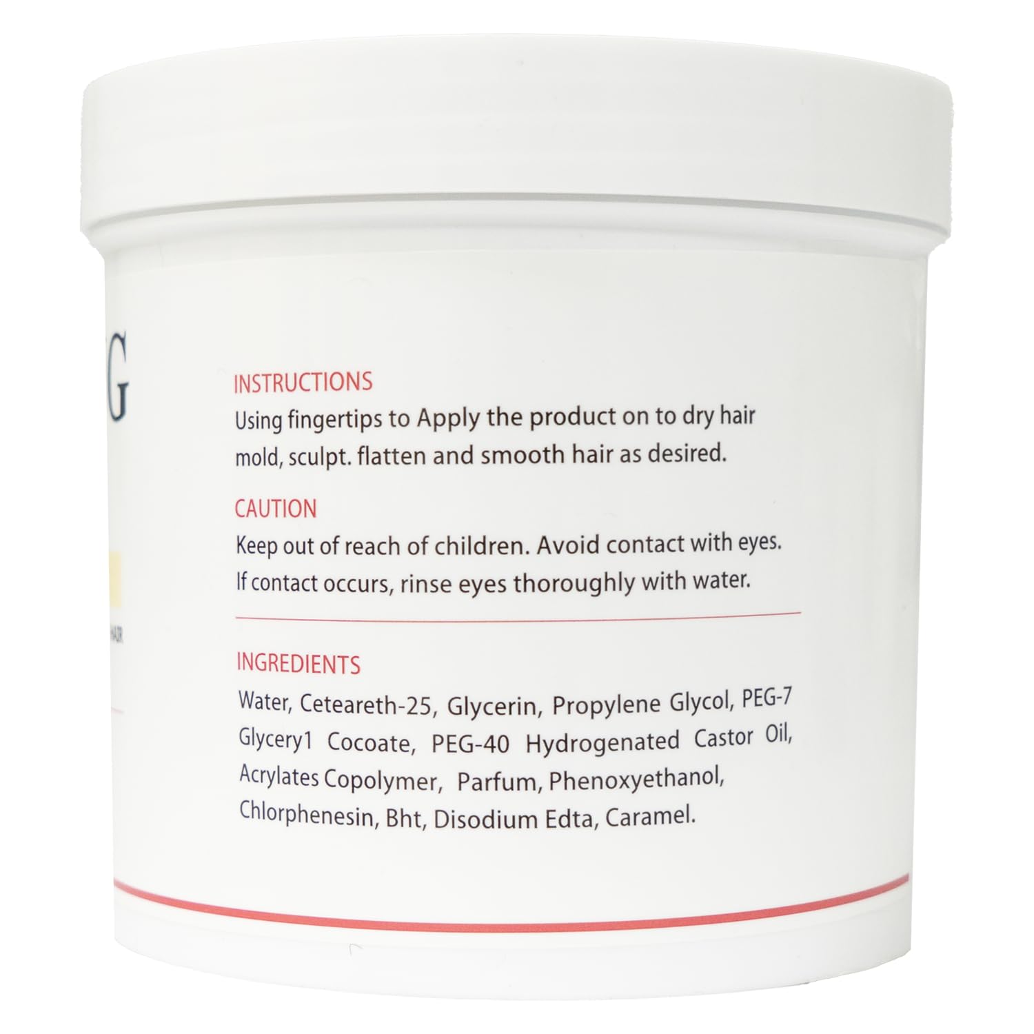 Packaging display featuring Bellatique braiding gel size and jar.