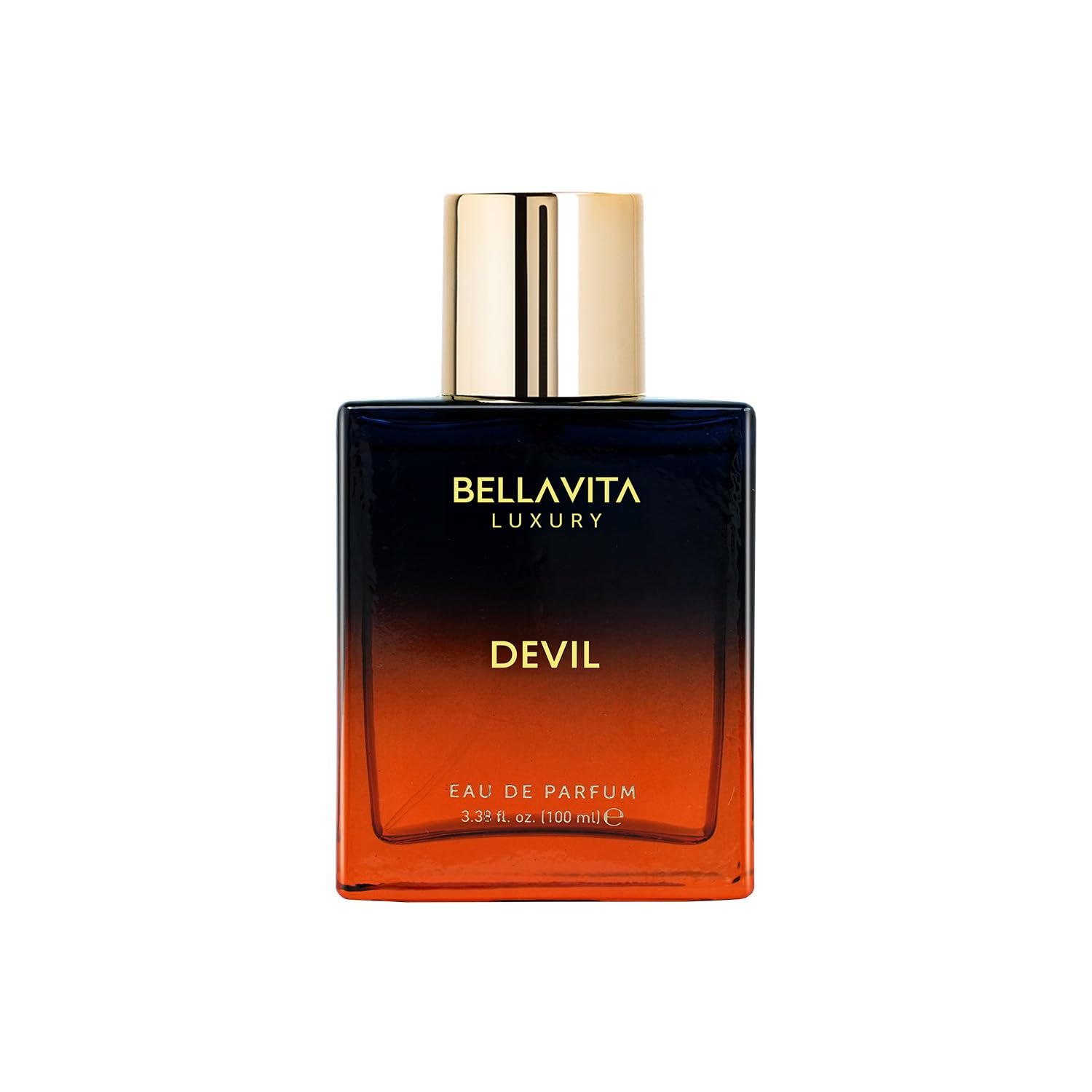 Bellavita Devil unisex bottle front view signaling bold luxury for daily wear.
