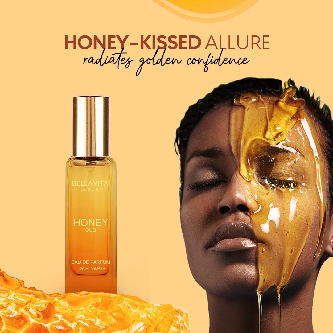 BellaVita Honey OUD top notes with bergamot and honey freshness