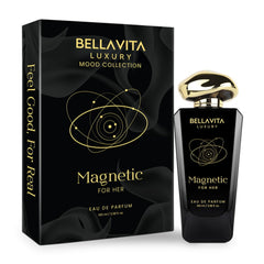 Bellavita Magnetic bottle close-up, highlighting premium fragrance for everyday wear.
