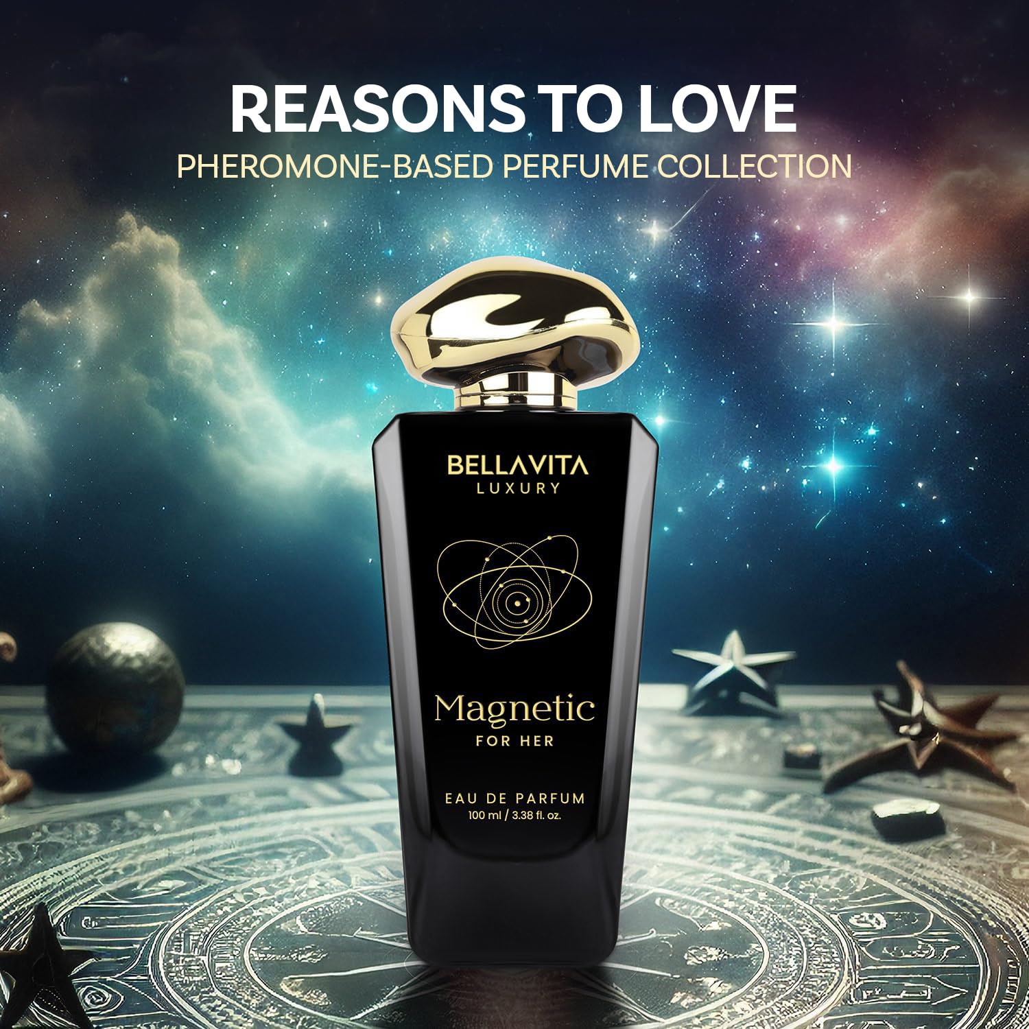 Bellavita Magnetic fragrance swirl, suggesting long-lasting aroma.