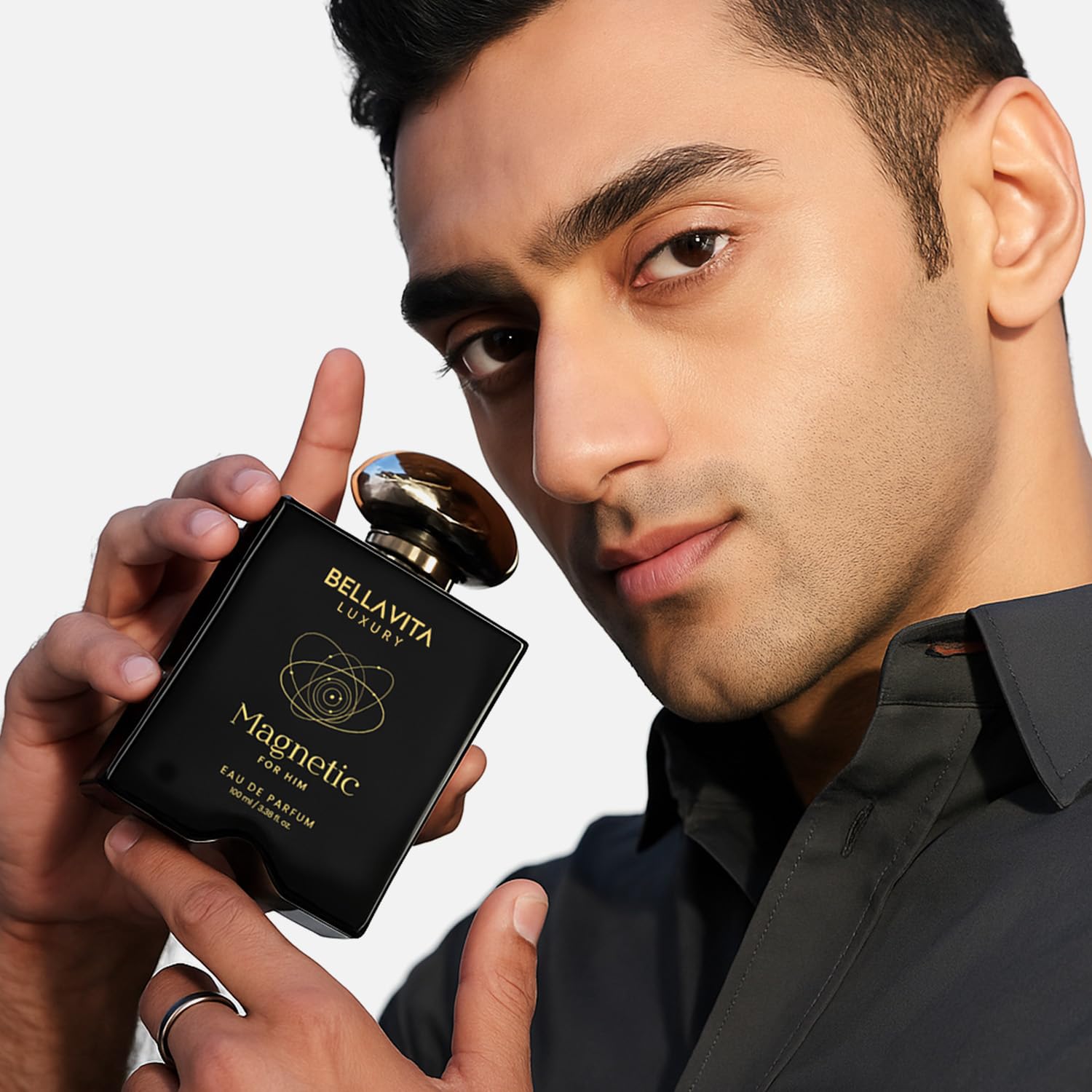 Front label of Bellavita Magnetic bottle highlighting luxury gifting.
