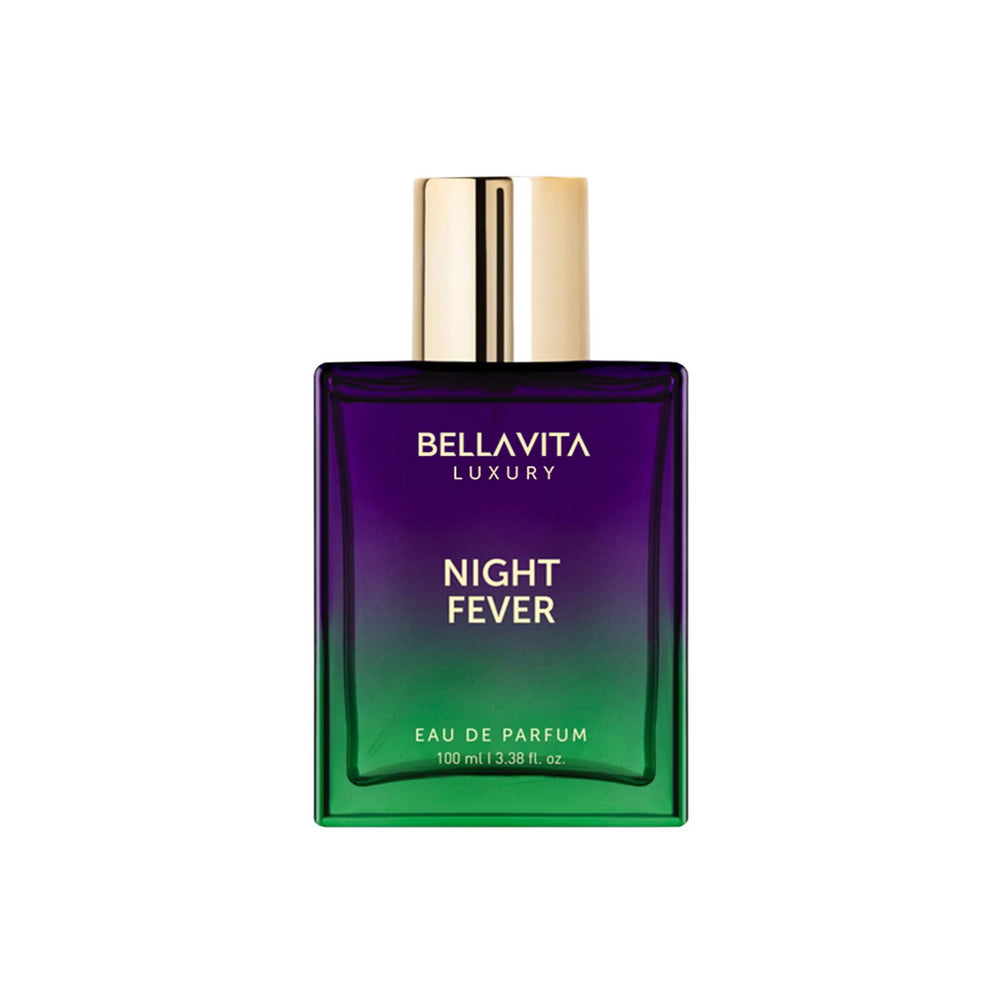 Bellavita Night Fever bottle close-up for refined evening allure.