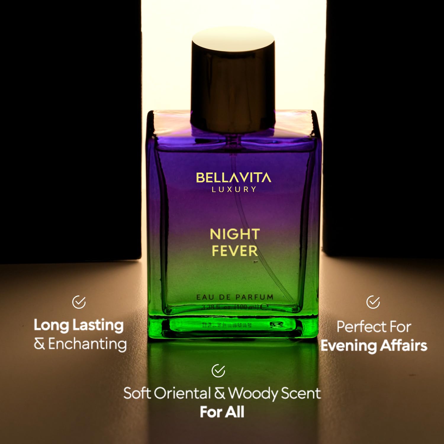 Bellavita Night Fever packaging box conveys luxury gift-ready presentation.