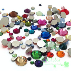 Belle One Swarovski No-Hotfix flat backs in mixed colors for nail art and crafts